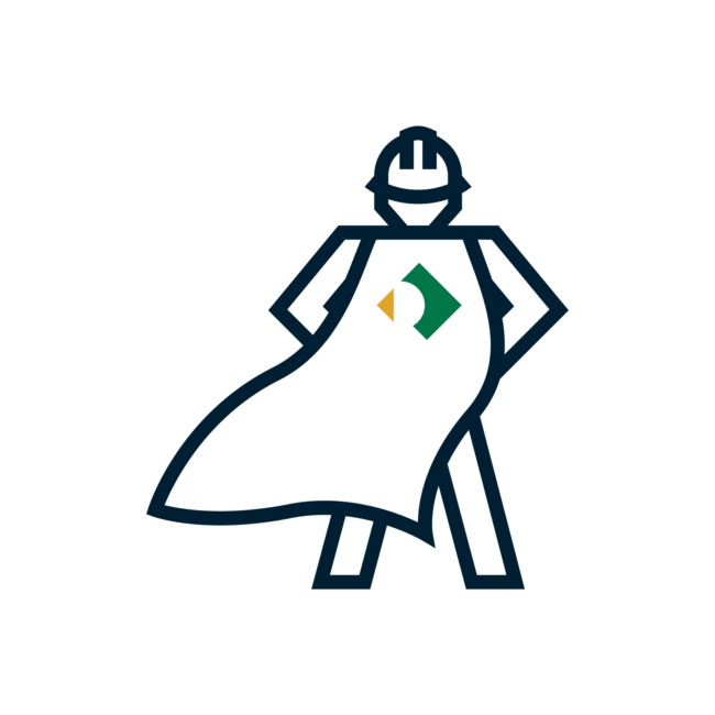 Illustration of a super hero with a cape